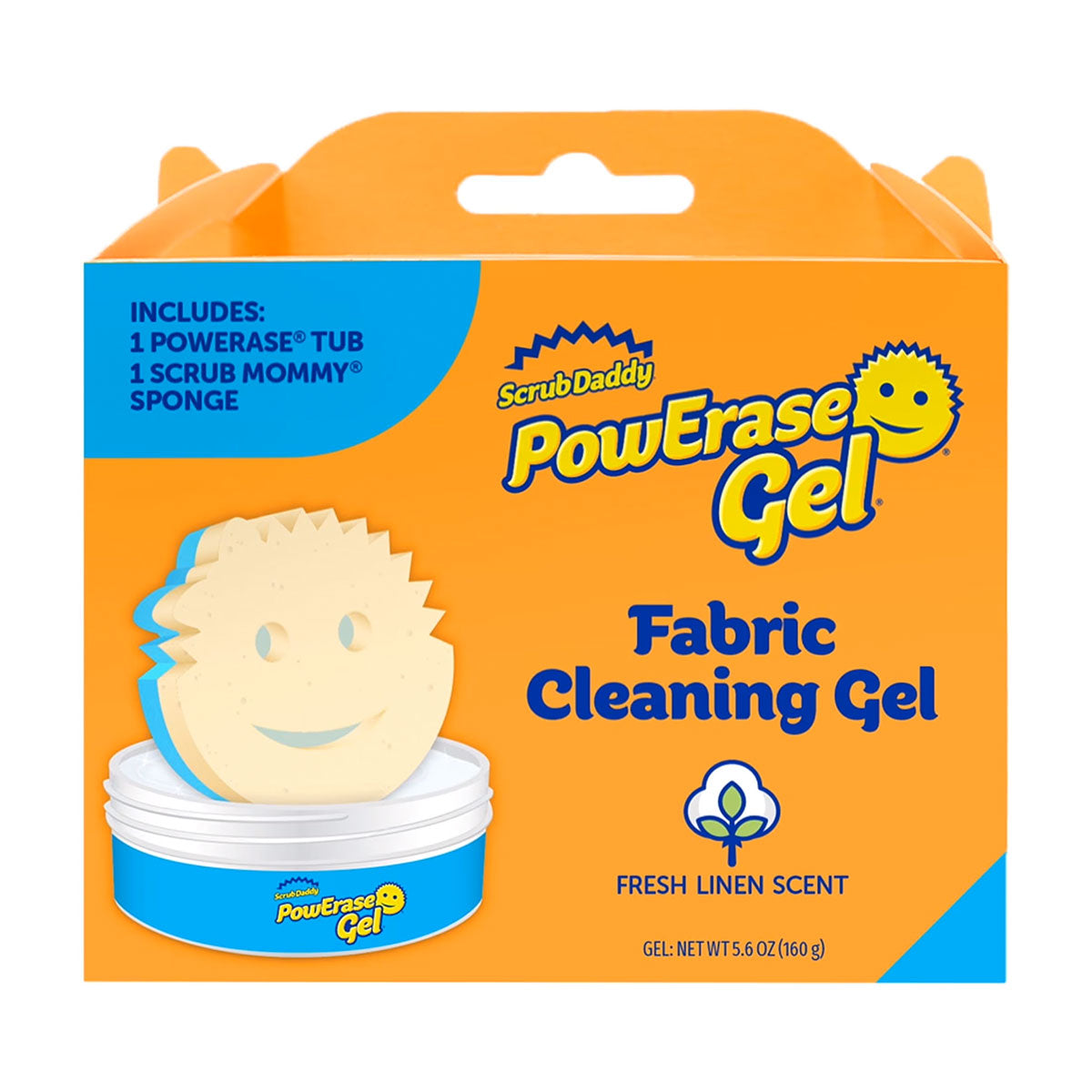 PowErase Gel Scrub Daddy, pack de Gel quitamanchas 160 gr más esponja Scrub Mommy, para telas y textiles