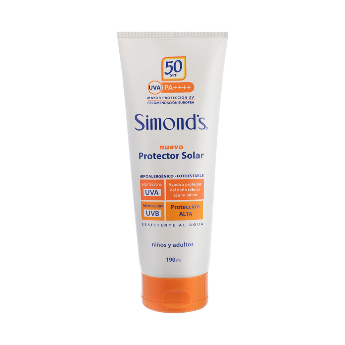 Bloqueador / Pantalla Solar en Pomo Spf 50 niños y adultos Simonds 190 ml