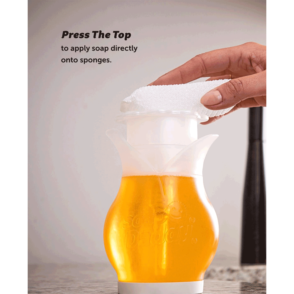 Soap Daddy, Dispensador de Jabón y Detergente Scrub Daddy, la esponja favorita de USA, 1 unidad