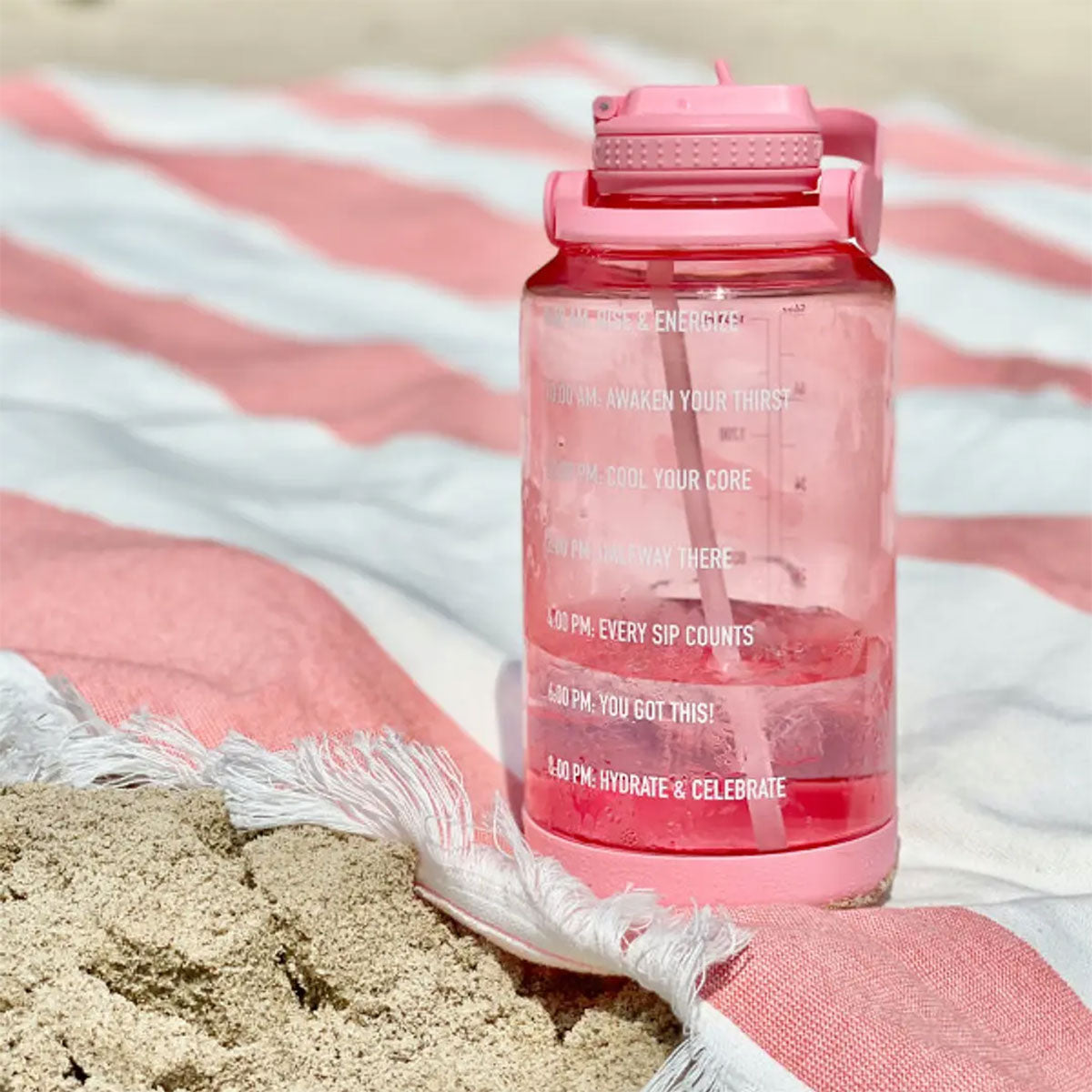 Botella Tritan Motivacional con Tapa Straw Lid™ Takeya Flutter 1,9 Litros - producto de origen 🇯🇵 Japonés