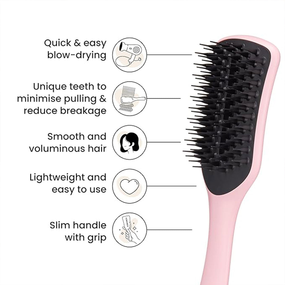 Cepillo de Pelo Easy Dry & Go Vented Hairbrush Straight - Wavy Tickled Pink Tangle Teezer