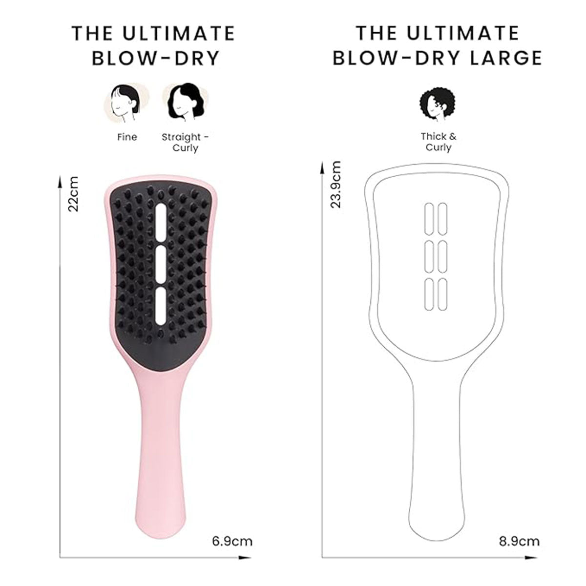 Cepillo de Pelo Easy Dry & Go Vented Hairbrush Straight - Wavy Tickled Pink Tangle Teezer
