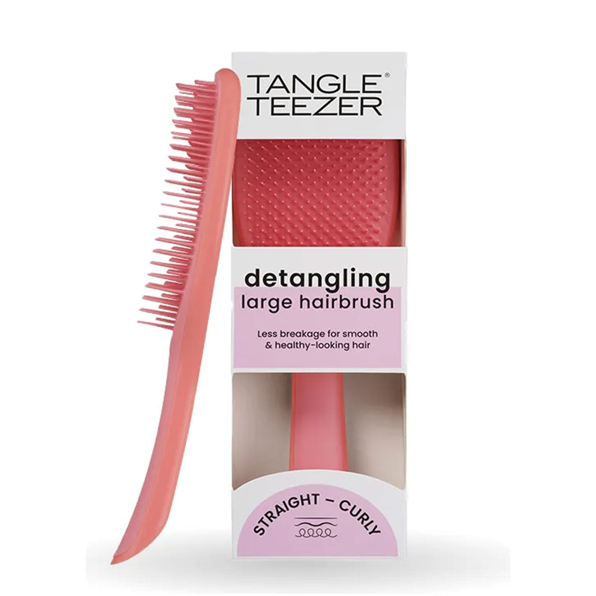 Cepillo de Pelo The Ultimate Detangler Large Hairbrush Straight - Curly Salmon Pink Tangle Teezer