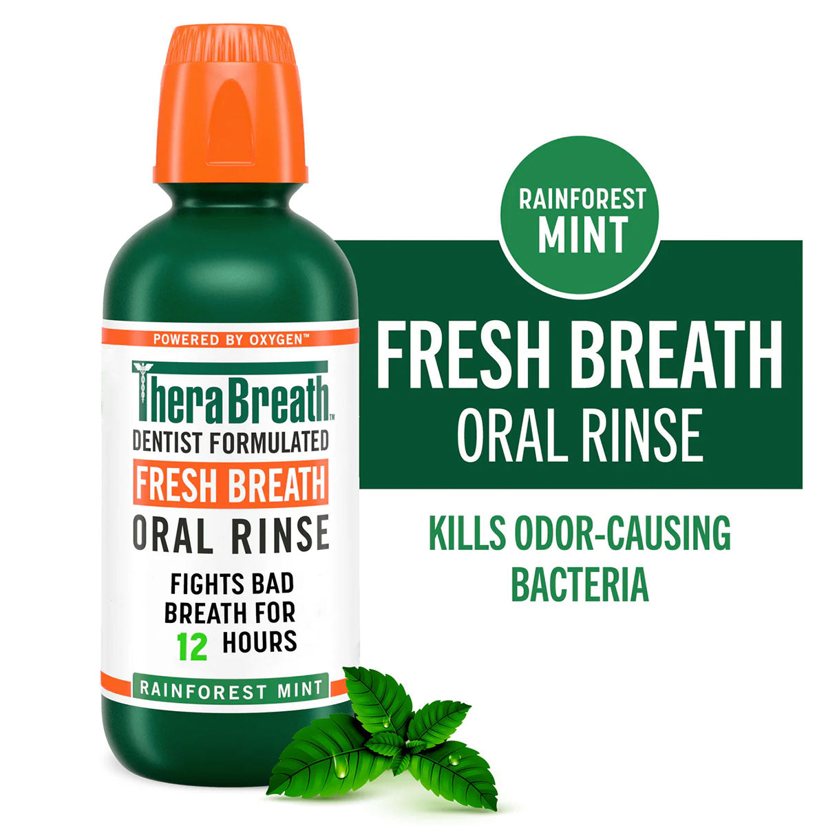 Enjuague Bucal Therabreath Rainforest Mint 473 ml