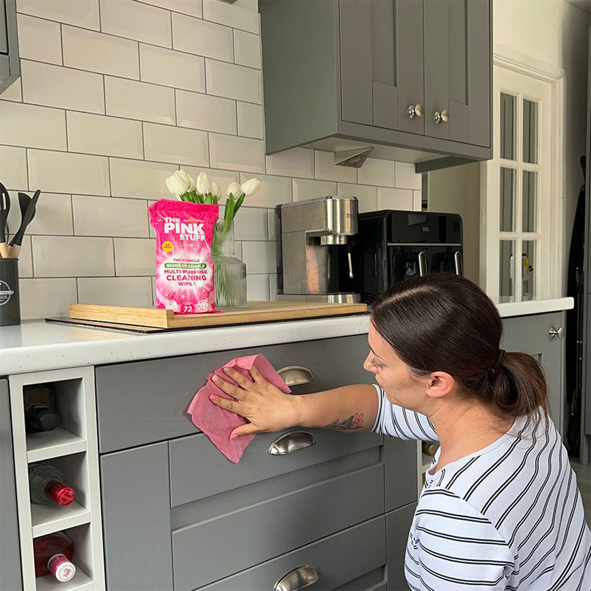 Toallitas Húmedas de Limpieza Multiuso Biodegradables aroma Frutos Frescos The Pink Stuff - 🌱 🇬🇧 Producto Vegano del Reino Unido (72 unidades)