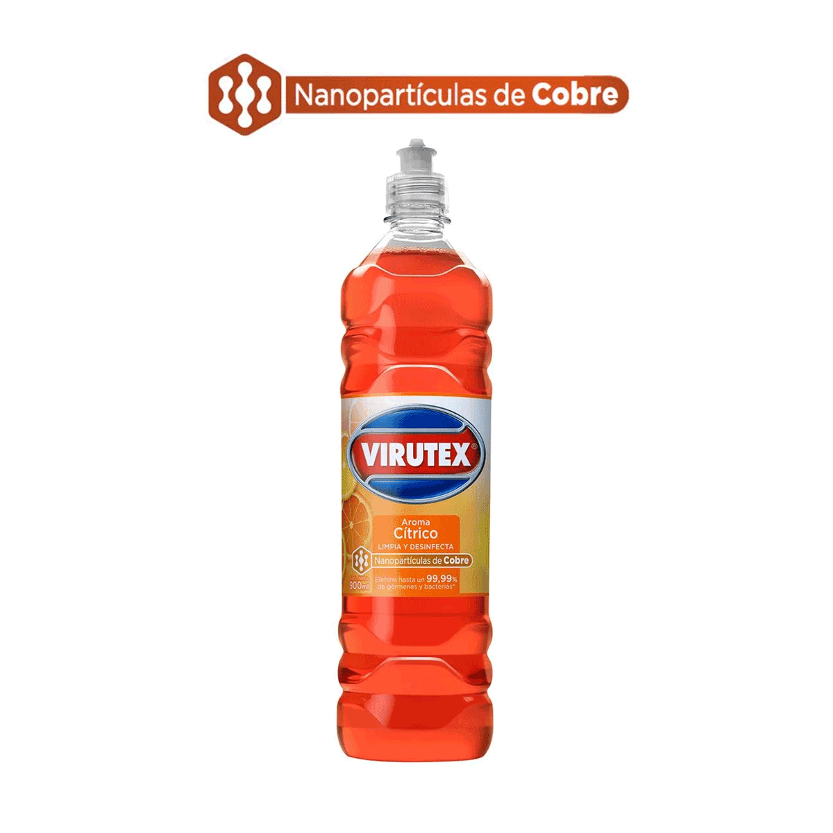 Limpiador multi-superficies aroma cítrico Virutex 900 ml - con Nanopartículas de Cobre