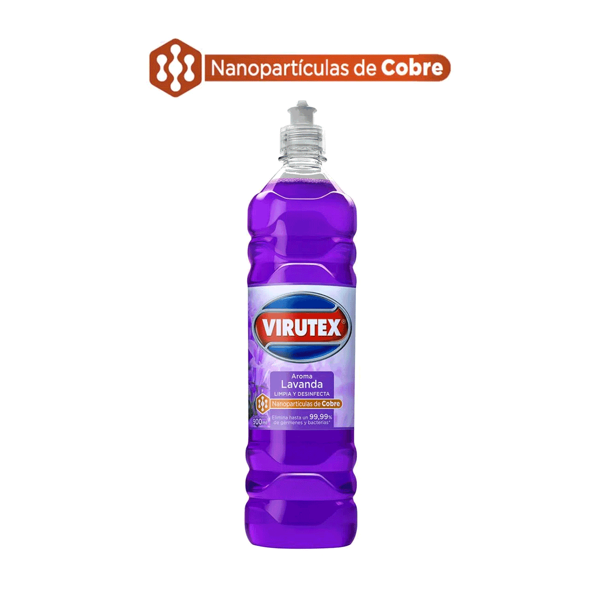 Limpiador multi-superficies aroma lavanda Virutex 900 ml - con Nanopartículas de Cobre