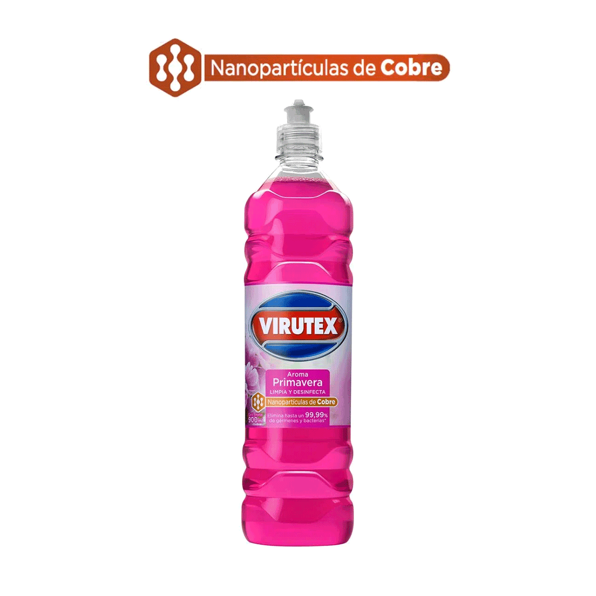 Limpiador multi-superficies aroma primavera Virutex 900 ml - con Nanopartículas de Cobre