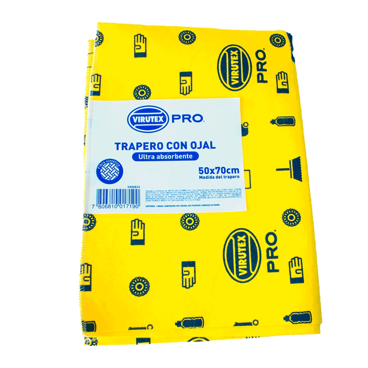Trapero simple con ojal ultra absorbente Virutex Pro 50 x 70 cm (1 unidad)