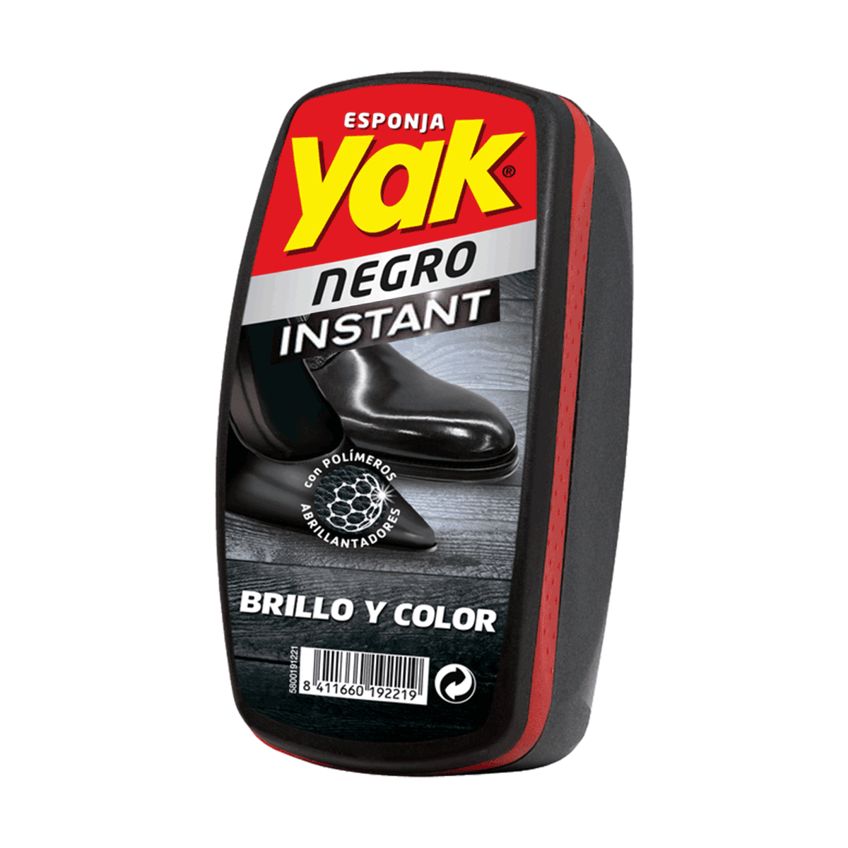 Esponja Limpia Calzado Negro Instant Brillo y Color Yak