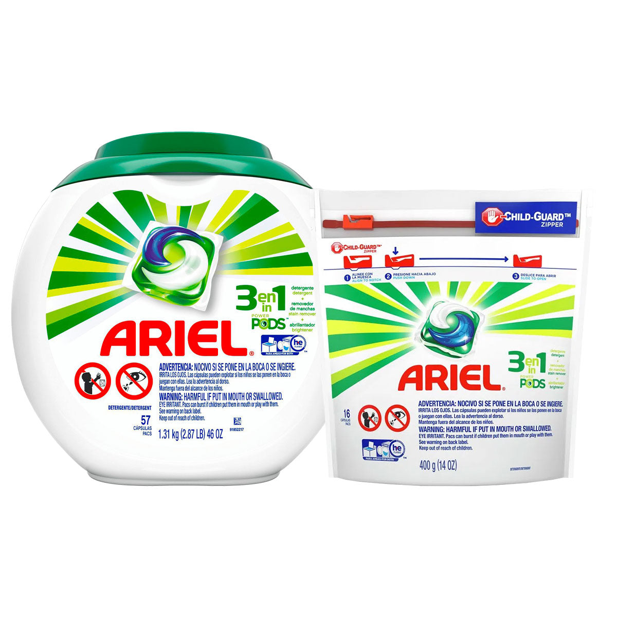 Detergente para ropa en cápsulas 3 en 1 Ariel PODS