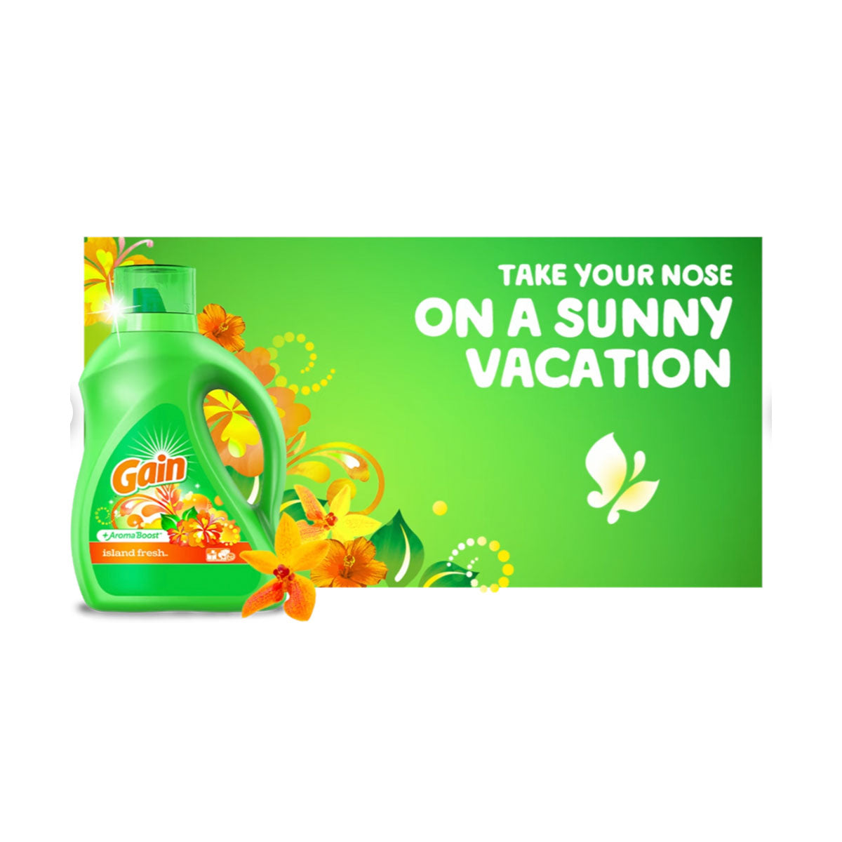 Detergente líquido para ropa Gain Aroma Island Fresh 2,72 lts 64 cargas