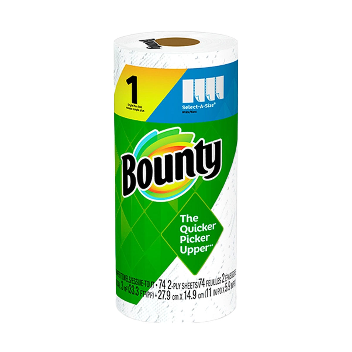 Toalla de papel Bounty Select-A-Size Doble Hoja 74 hojas (1 rollo grande)