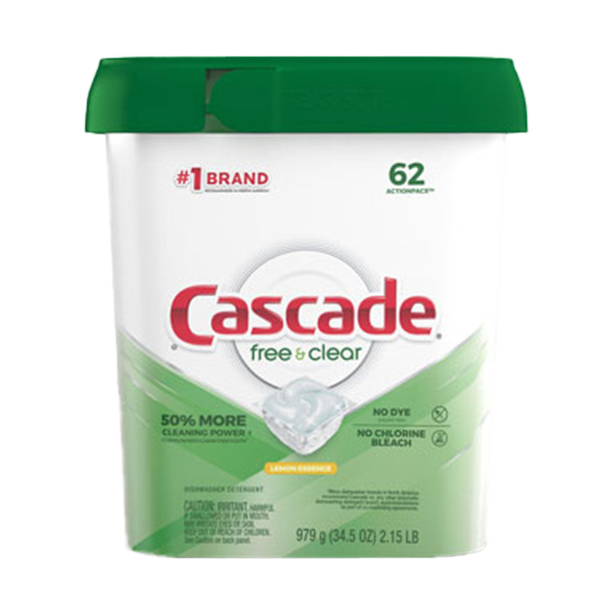 Detergente lavavajillas Cascade Free & Clear con Esencia a Limón (62 o 36 cápsulas ActionPacs) 🍃 Producto Ecológico