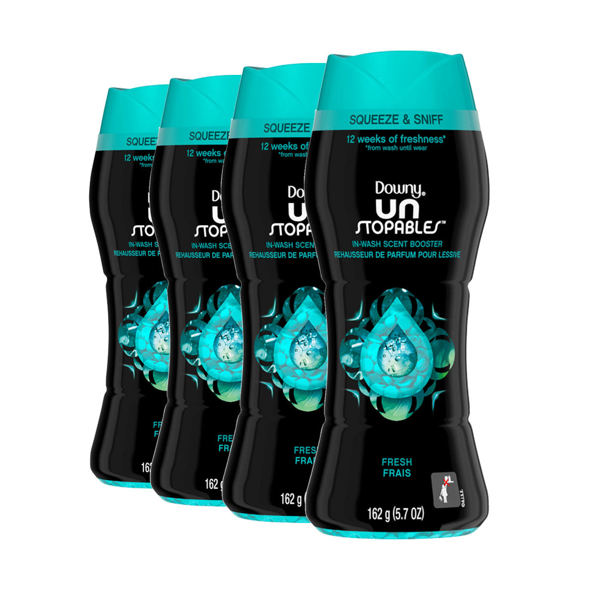 Pack 4x Perlas aromatizantes para ropa Downy Unstopables Aroma Fresh 162gr
