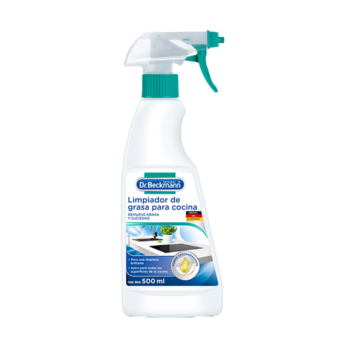Limpiador Anti Grasa para Cocina 500 ml Dr. Beckmann. Producto Alemán Sustentable