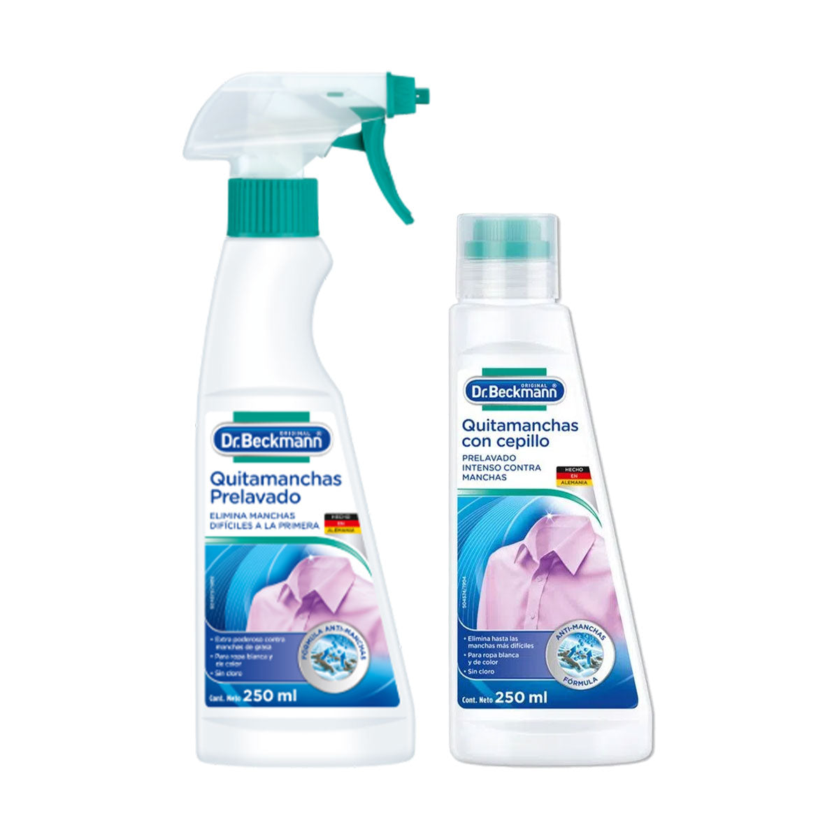 Quitamanchas para Ropa Pre-Lavado con Cepillo o en Spray 250 ml Dr. Beckmann. Producto Alemán Sustentable