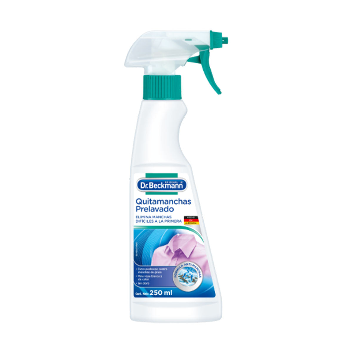 Quitamanchas para Ropa Pre-Lavado con Cepillo o en Spray 250 ml Dr. Beckmann. Producto Alemán Sustentable