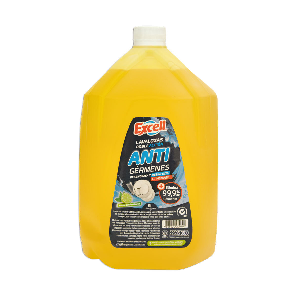 Lavalozas con Desinfectante Excell 5 litros