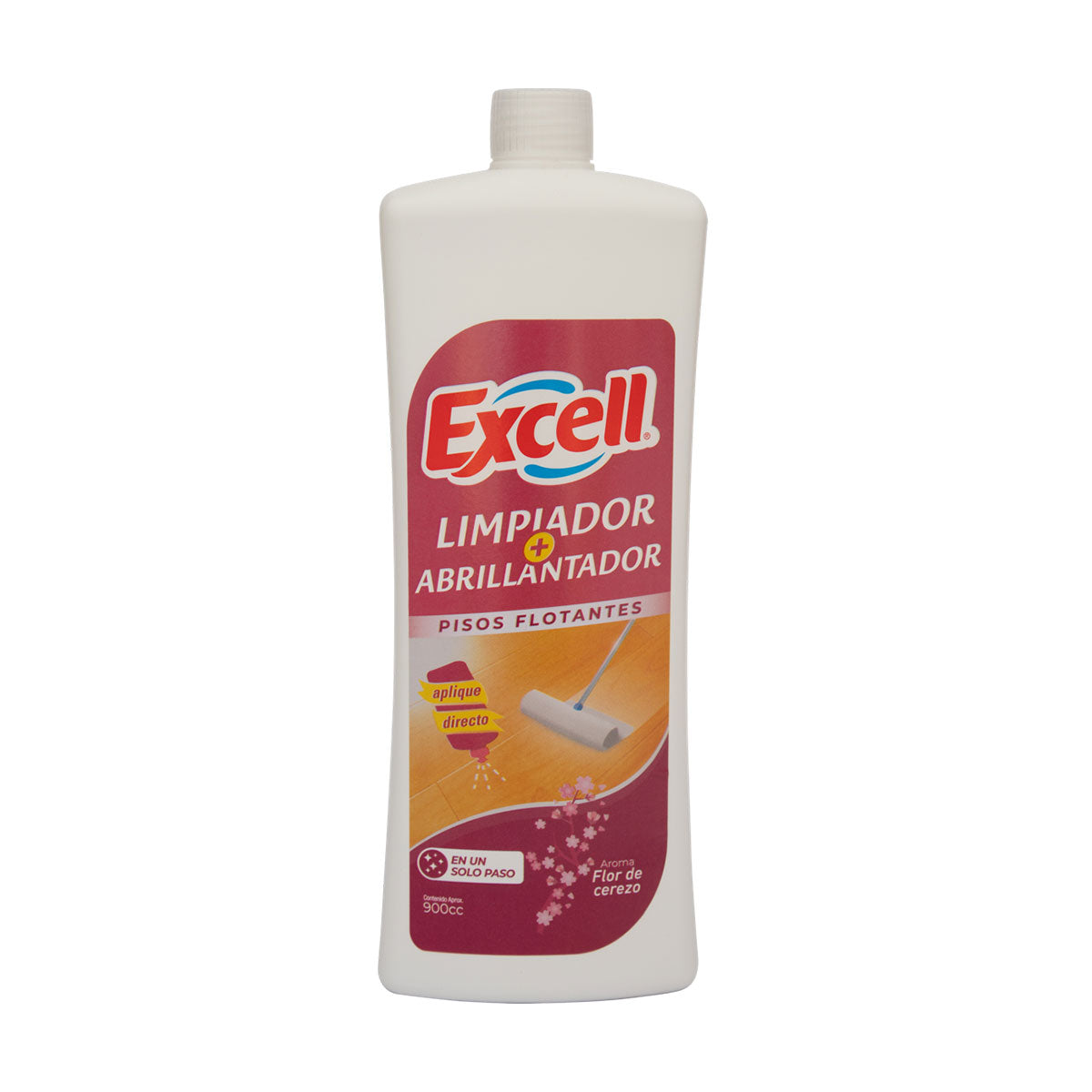 Limpiador y Abrillantador de pisos flotantes aroma Flor de Cerezos Excell 900 cc