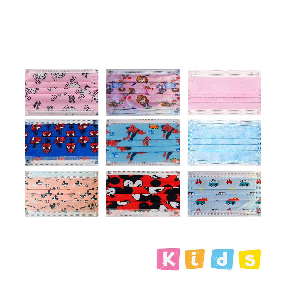 Pack Mascarillas para Niños 3 pliegues Certificadas (50 unidades por diseño) 2x $7.990 NUEVAS