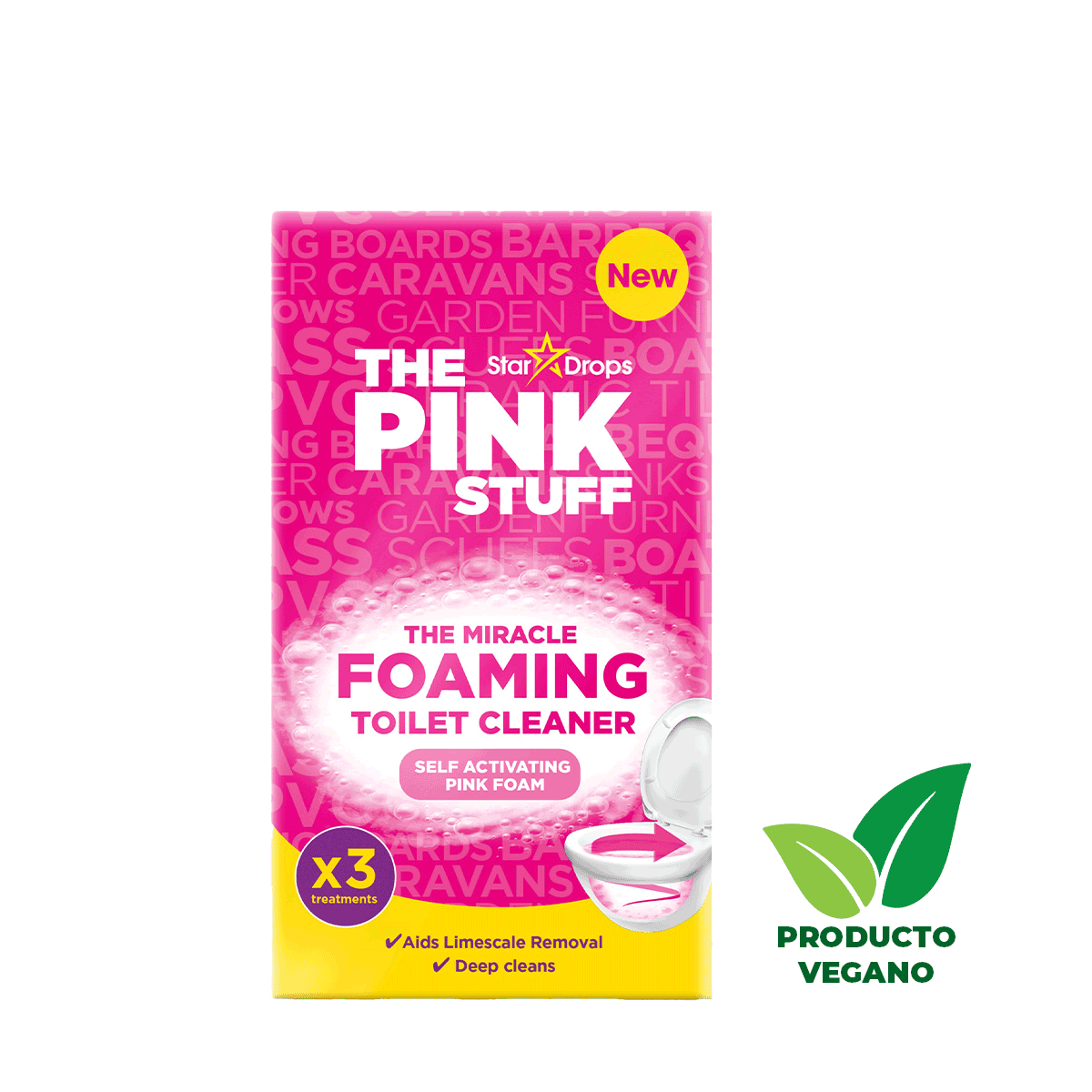 El Limpiador de Inodoros en Espuma Milagroso 3 sobres de 100 gr The Pink Stuff - 🌱 🇬🇧 Producto Vegano del Reino Unido