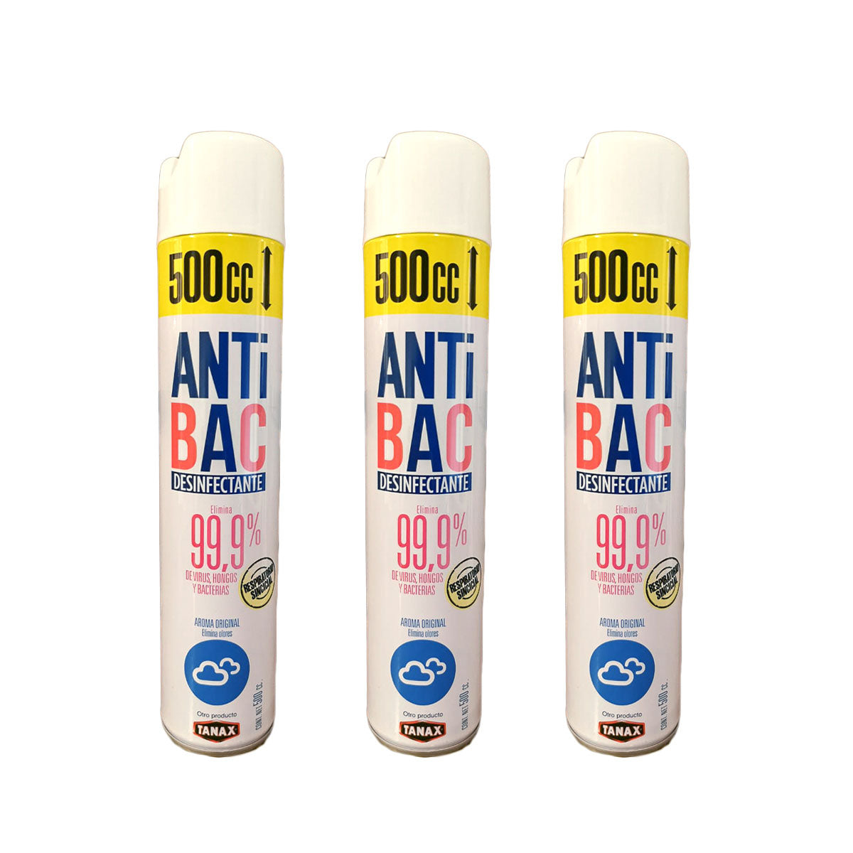 Pack Desinfectante Antibac 500 cc 3x $6.990