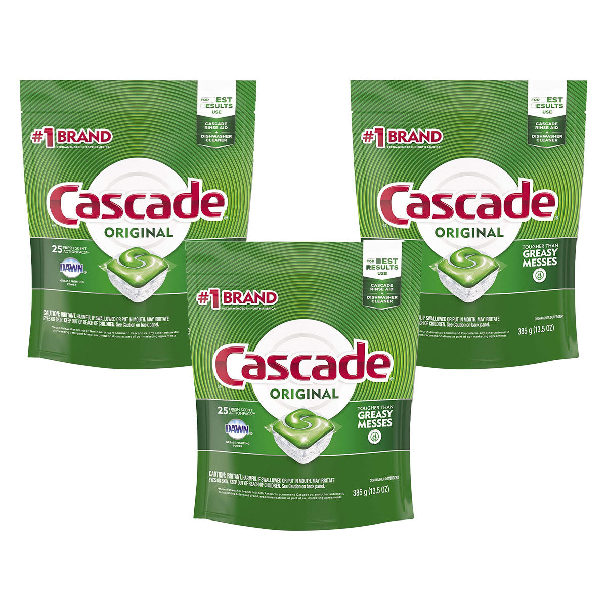 Pack Detergente lavavajillas Cascade Original 25 cápsulas 3x $22.990
