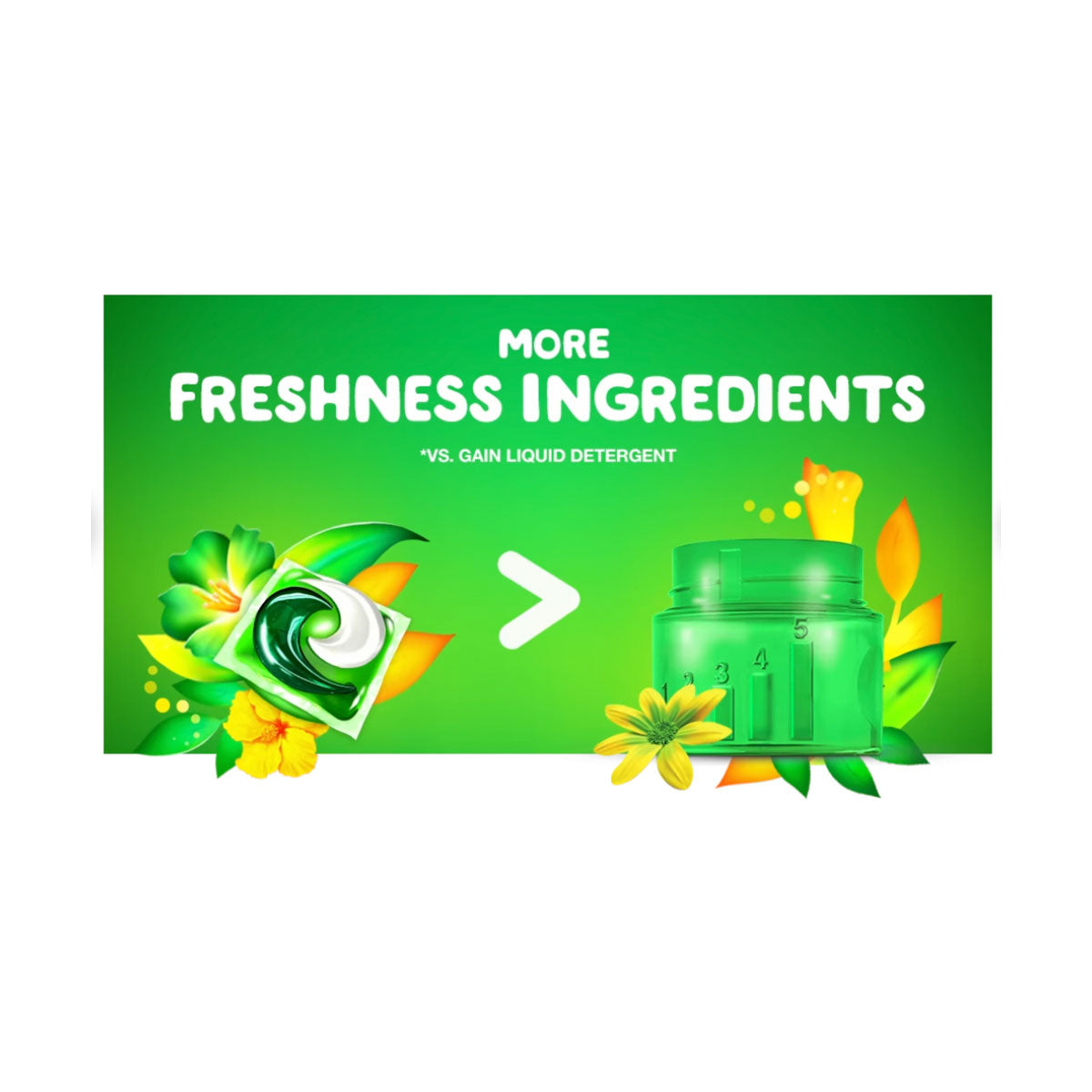 Detergente para ropa en cápsulas Gain Original Flings 3 en 1 Oxi Boost con Febreze (60 unidades)