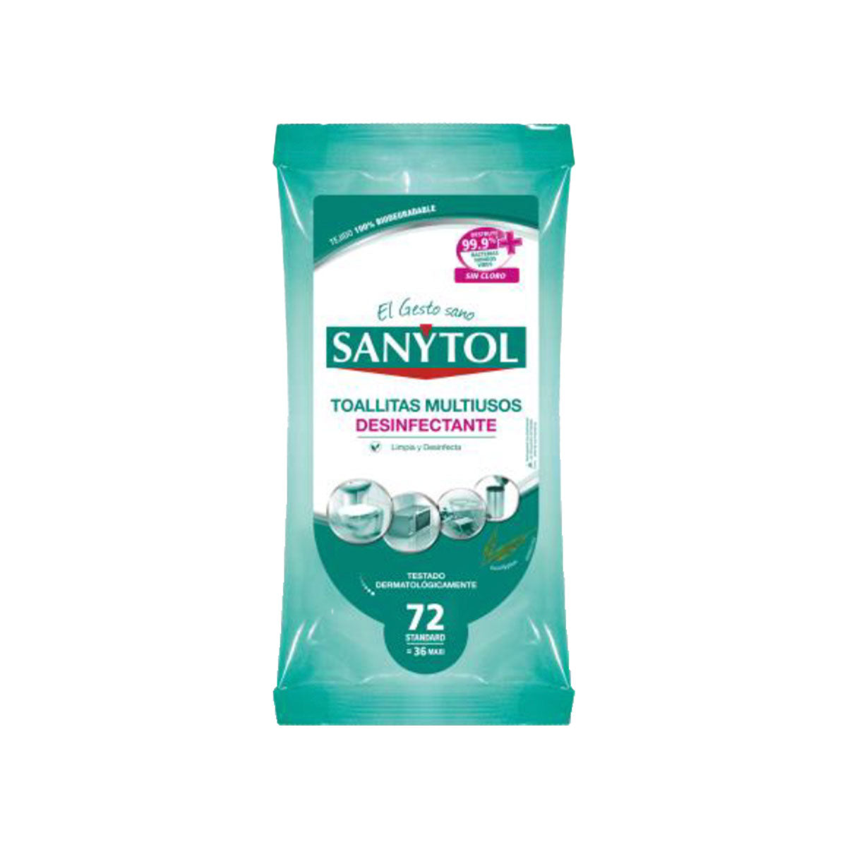Toallitas Húmedas Desinfectantes Multiusos Sanytol (72 unidades)