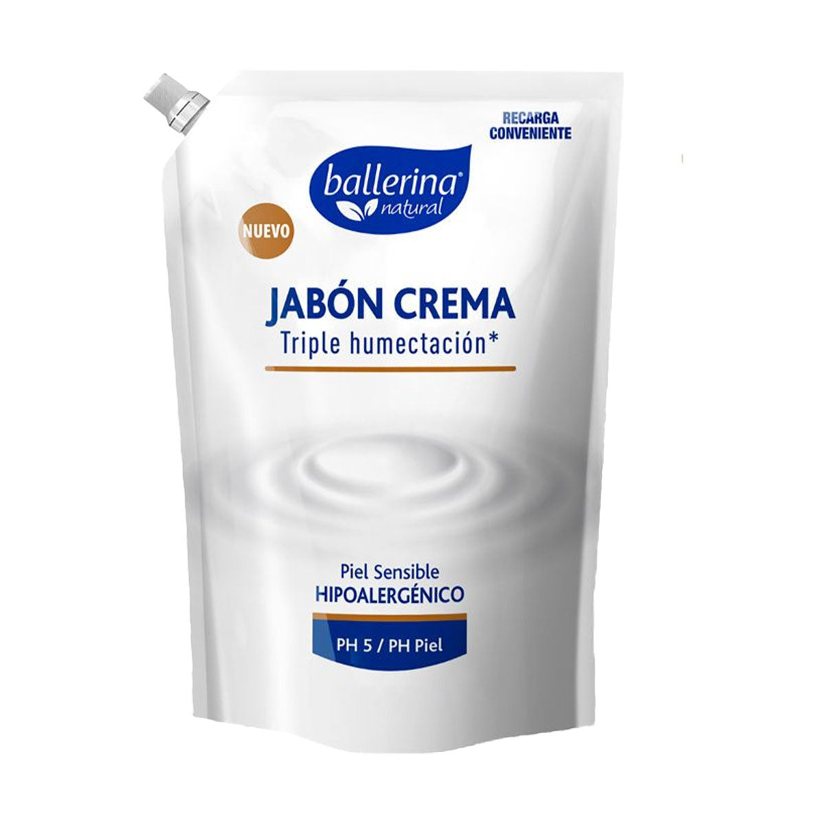 Jabón Crema líquido Ballerina 750 ml Línea Triple Humectación PH 5 / PH Piel