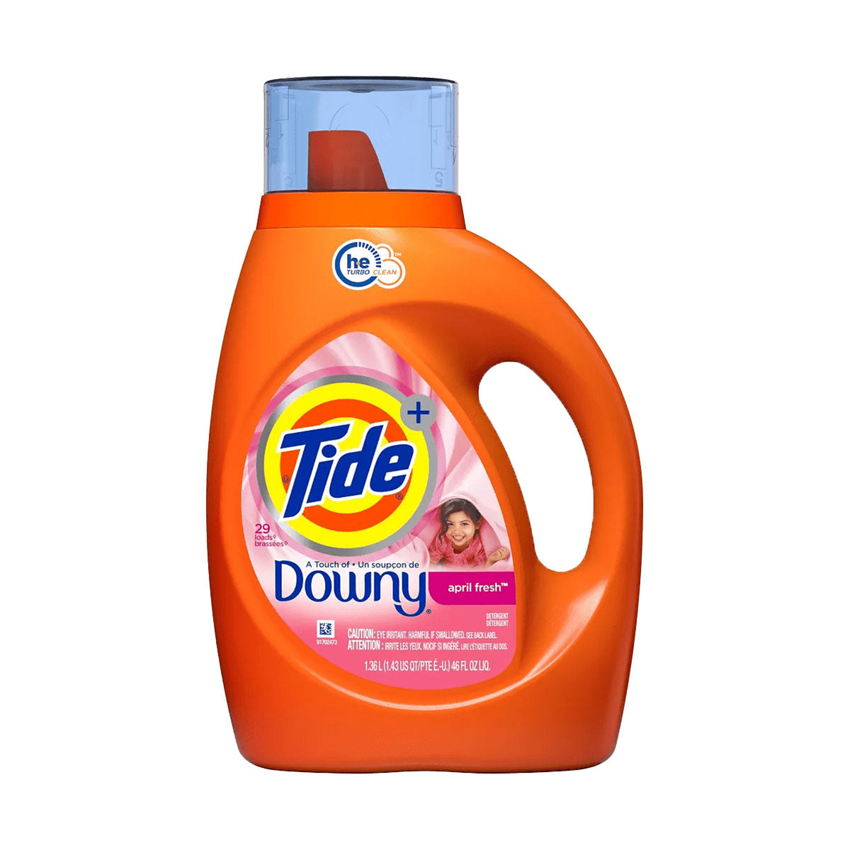 Detergente líquido para ropa Tide Plus Orange con un toque de Downy April Fresh 1,36 litros (32 cargas)