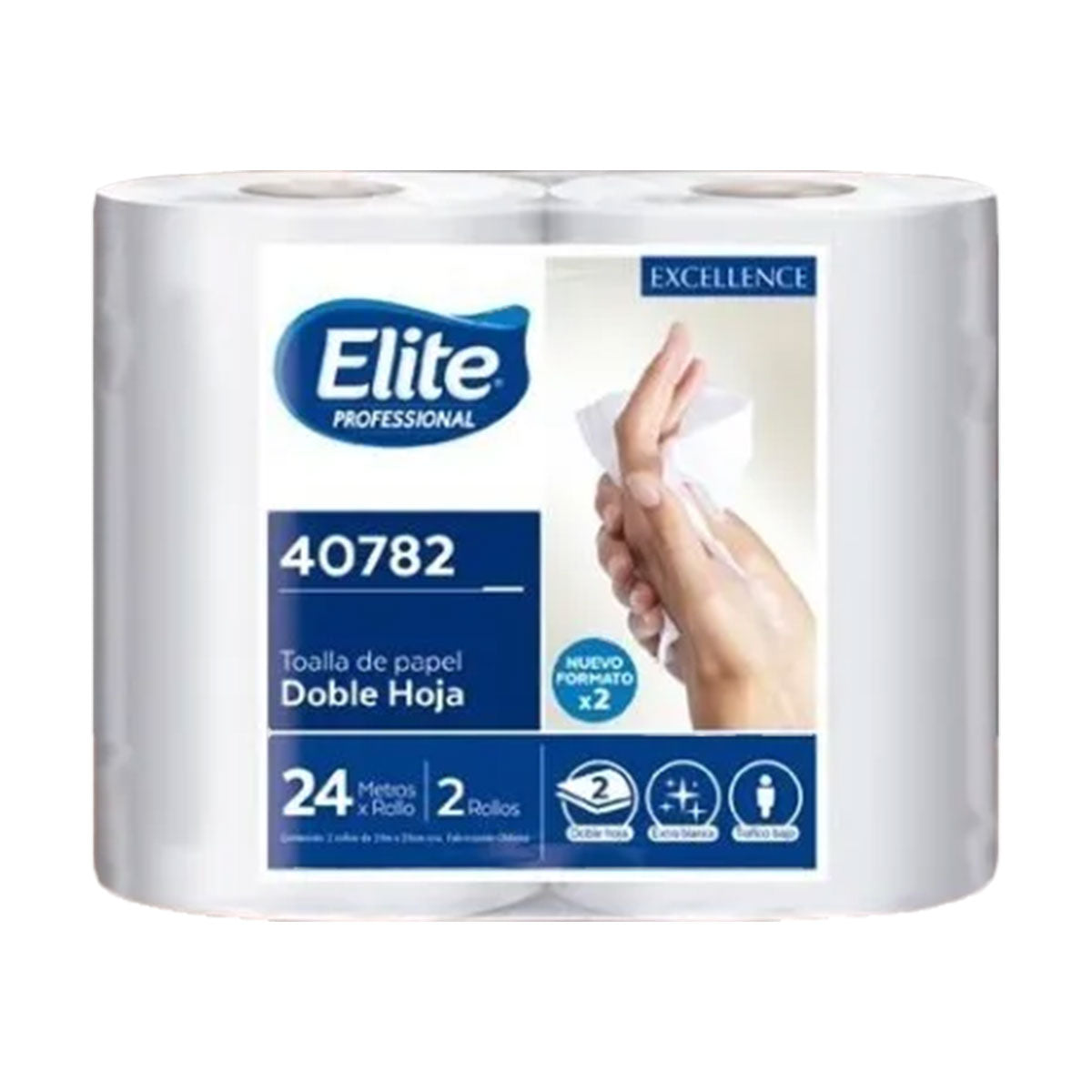 Toalla de papel Doble Hoja Elite Excellence 24 metros (2 rollos)