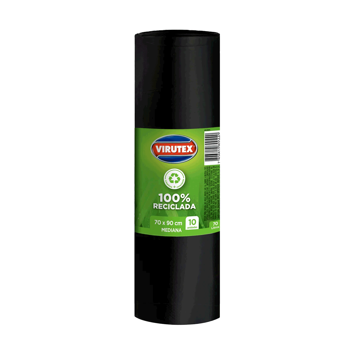 Bolsas de basura
Virutex tamaño Mediano 70 x 90 100% reciclada (rollos de 10 unidades)