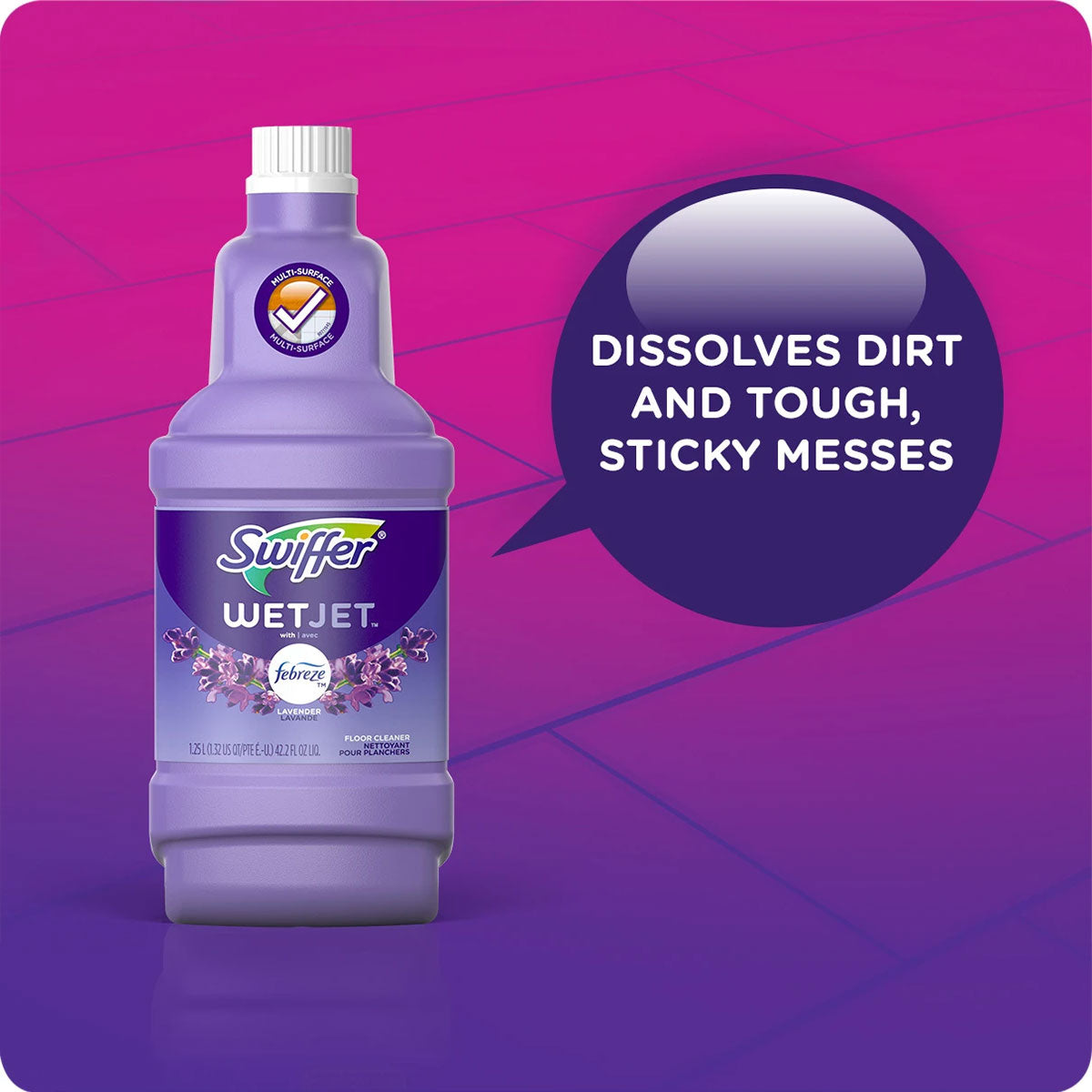 Recarga Limpiador Líquido para Mopa Kit de Limpieza WetJet™ Aroma Lavanda 1,25 lt | Swiffer