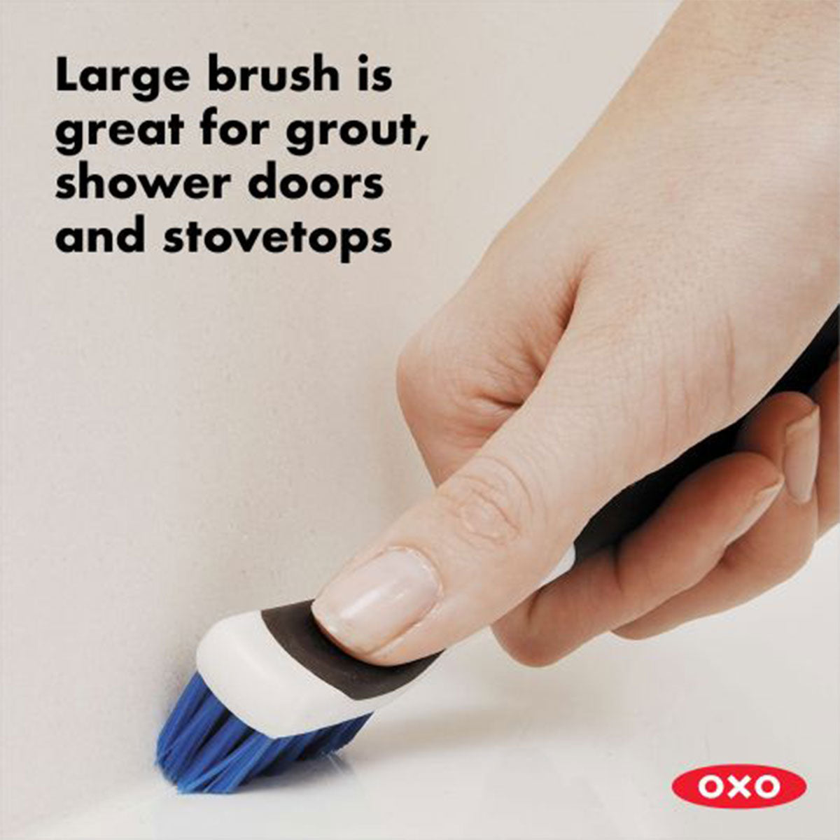 Juego de cepillos de limpieza profunda para baño OXO (2 cepillos, azul