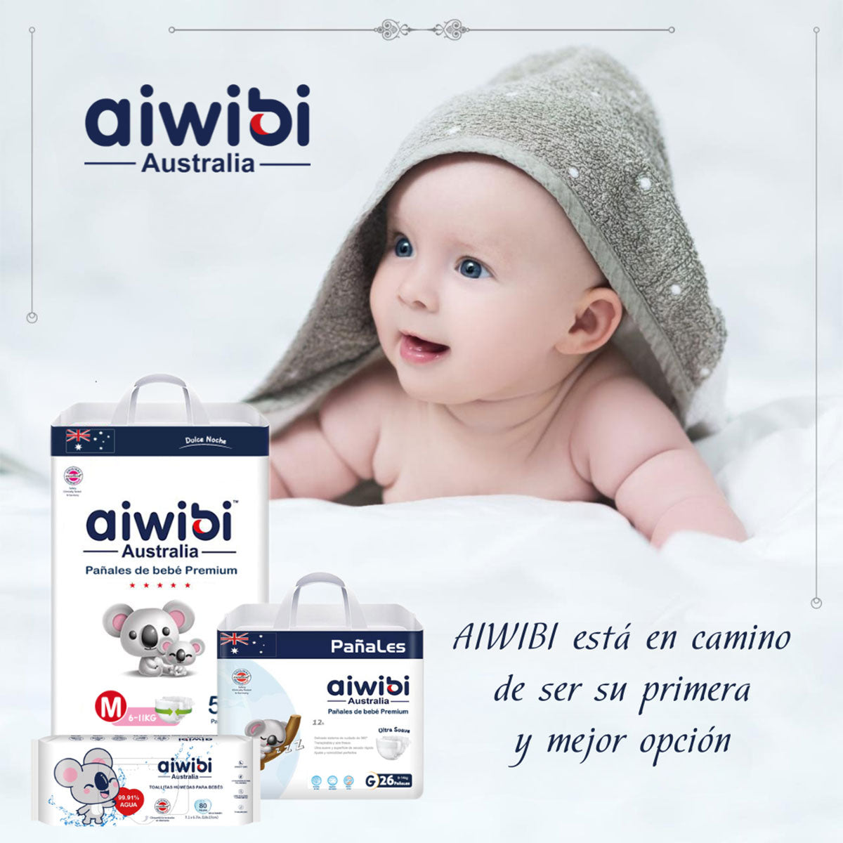 Toallitas Húmedas Aiwibi 99.91% Pure Water Premium (80 unidades)