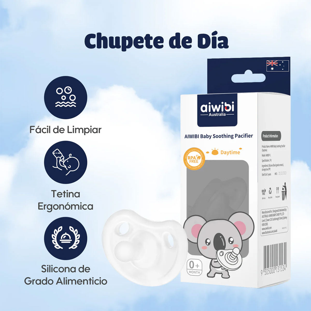 Chupete de día para bebé Aiwibi (1 unidad)