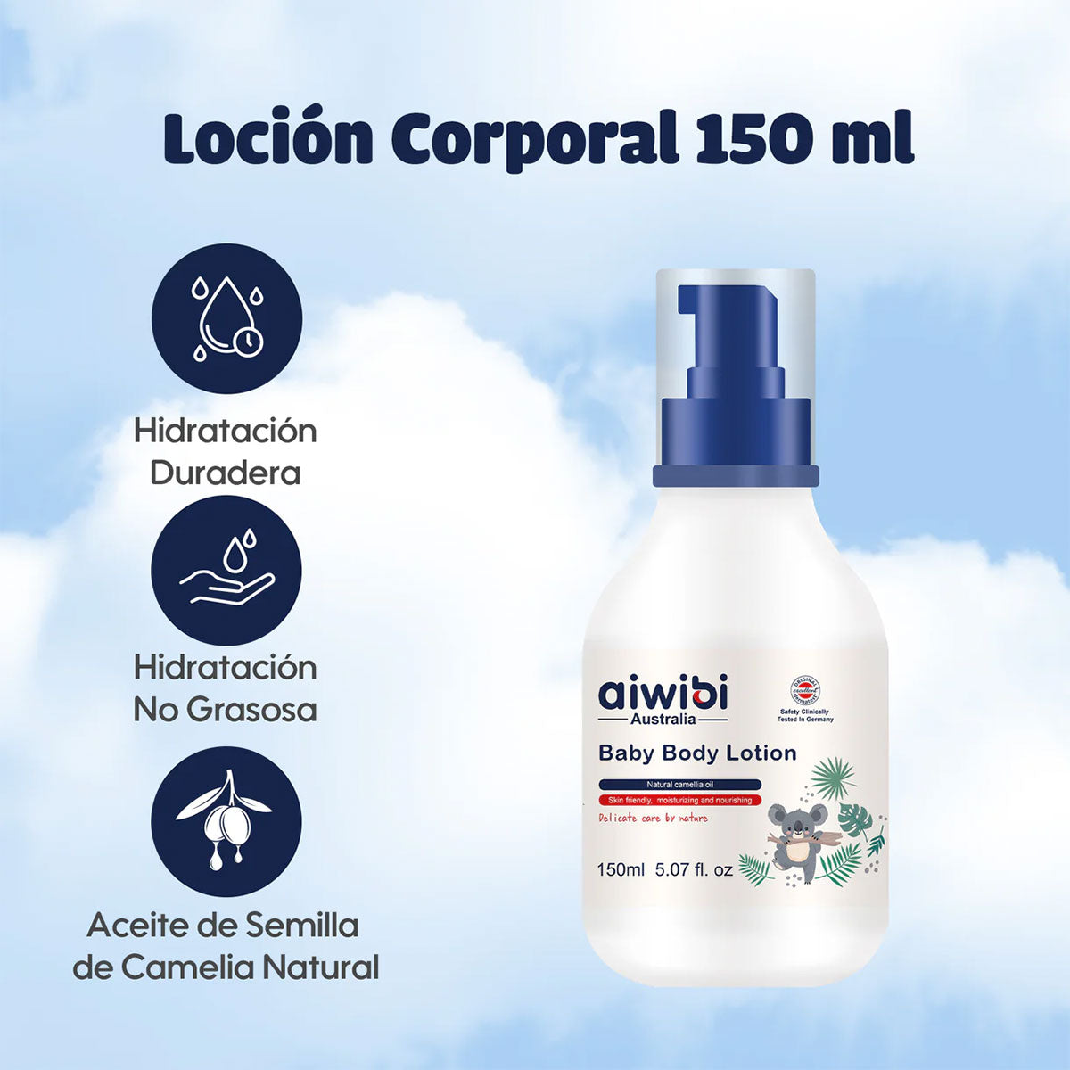 Loción Corporal para bebés Aiwibi 150 ml