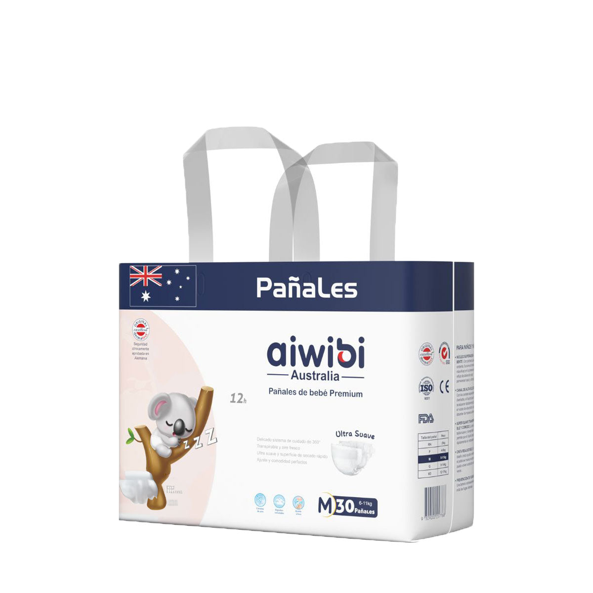 Pañales Aiwibi Premium M (30 unidades) - 🇦🇺 Producto Australiano