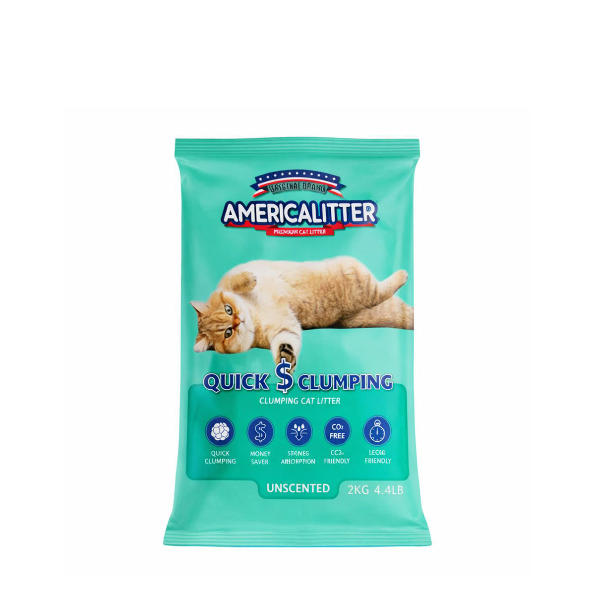 Arena para Gato Sin Aroma Quick Clumping America Litter 2 o 15 kg