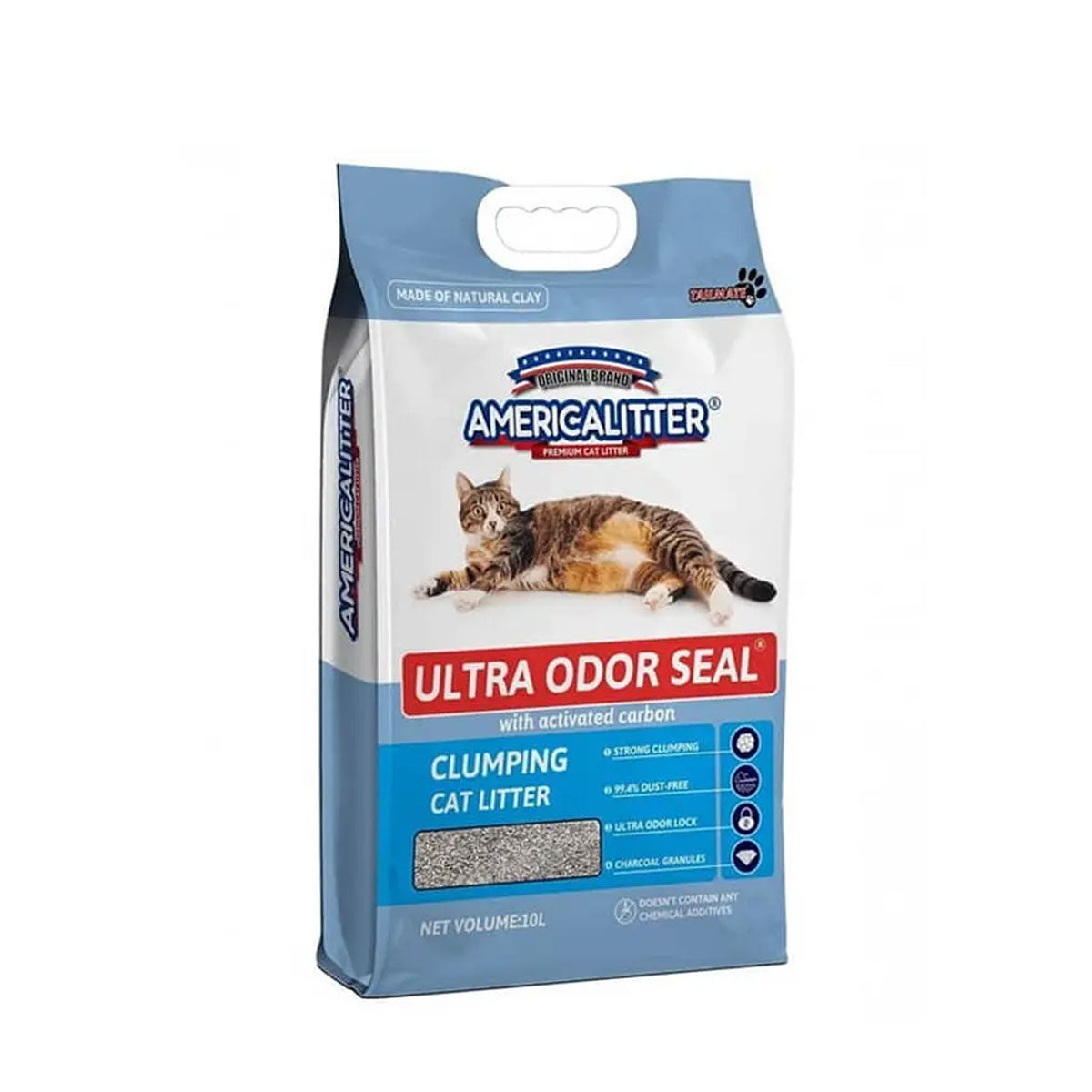 Arena para Gato Aroma Neutro con Carbón Activado Ultra Odor Seal America Litter 7 o 15 kg