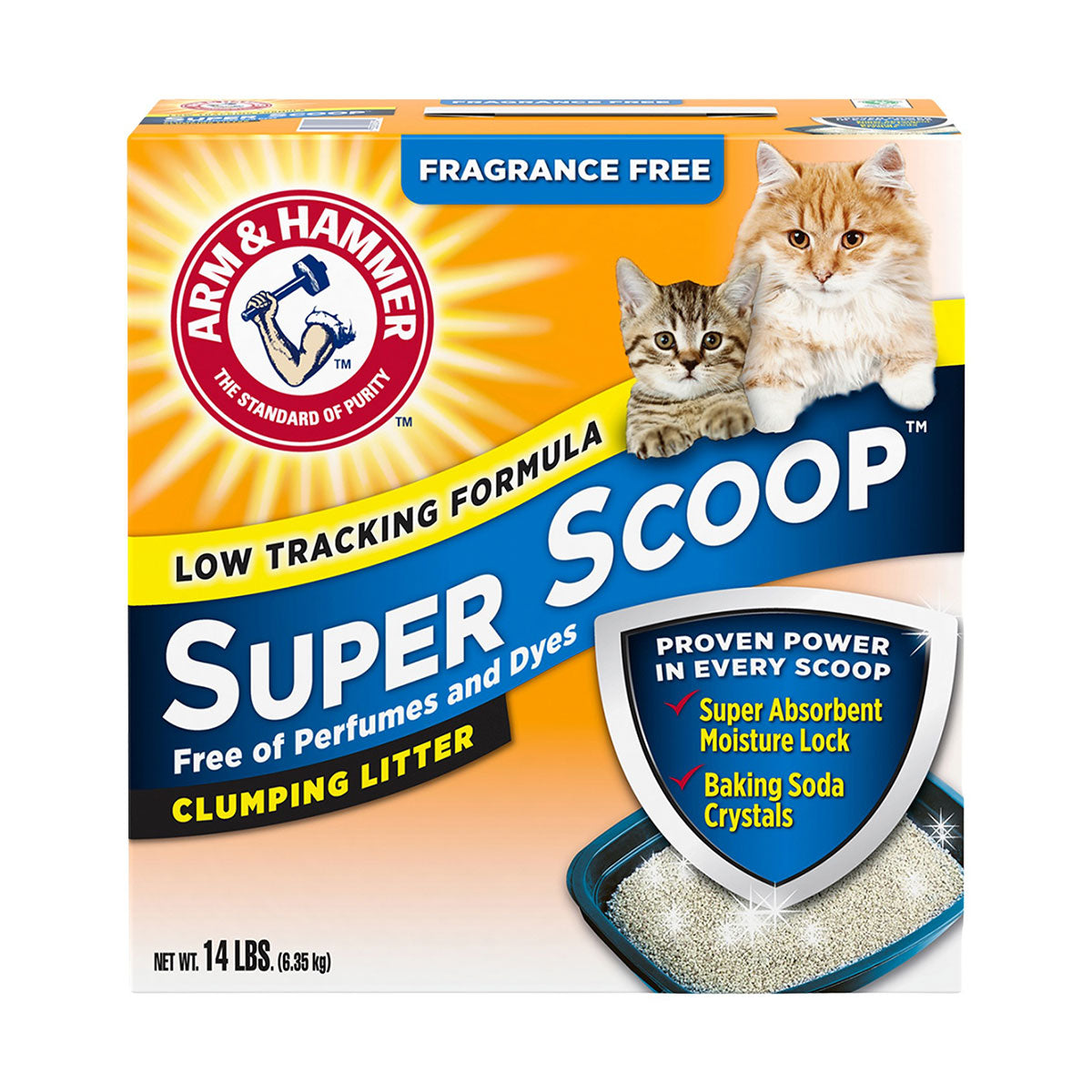 Arena para Gato Aglutinante Sin Perfume Arm & Hammer Super Scoop™ 6,35 kg