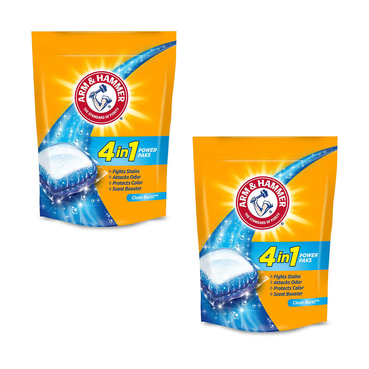 Pack Detergente para ropa en cápsulas Power Paks 4-en-1 Arm & Hammer, Alta Eficiencia (21 unidades) 2x $14.990