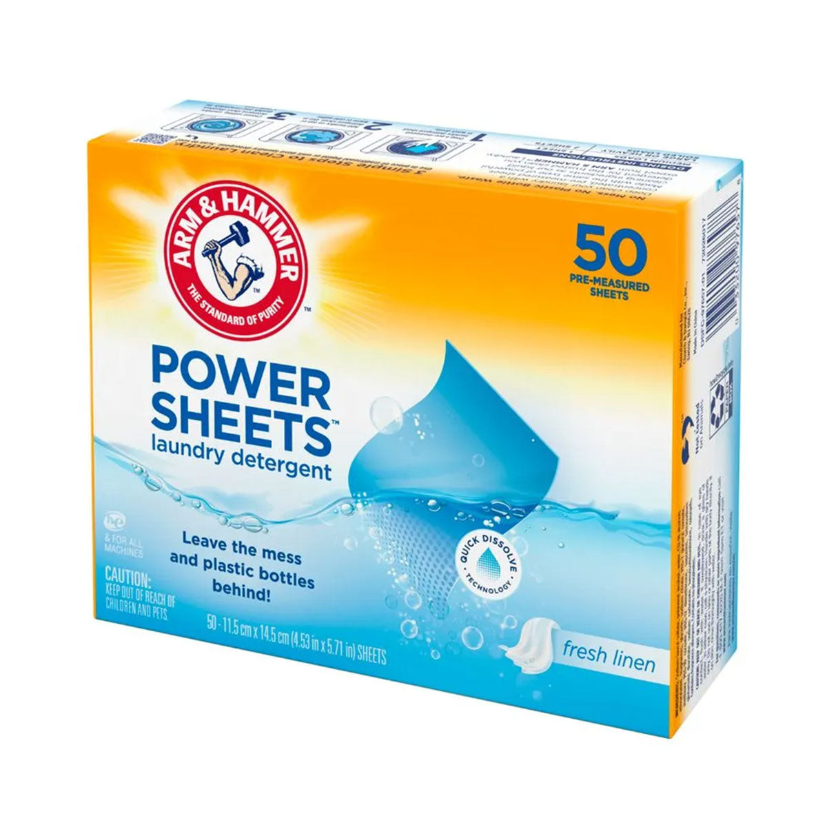 Detergente para ropa en hojas Power Sheets Arm & Hammer (50 unidades)