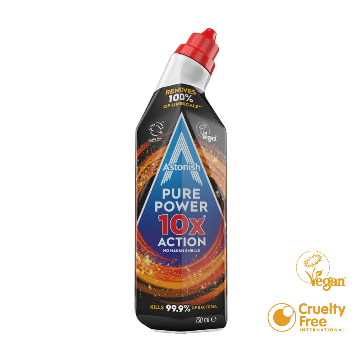 Limpiador Desinfectante para Inodoros en Gel Pure Power 10X aroma Limón 750 ml Astonish - 🌱 🇬🇧 Producto Vegano del Reino Unido
