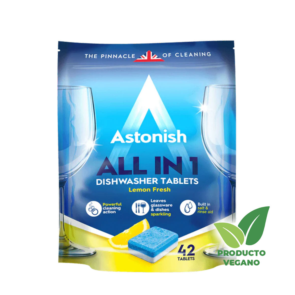 Tabletas Lavavajillas All in 1 Astonish (42 unidades) - 🌱 🇬🇧 Producto Vegano del Reino Unido