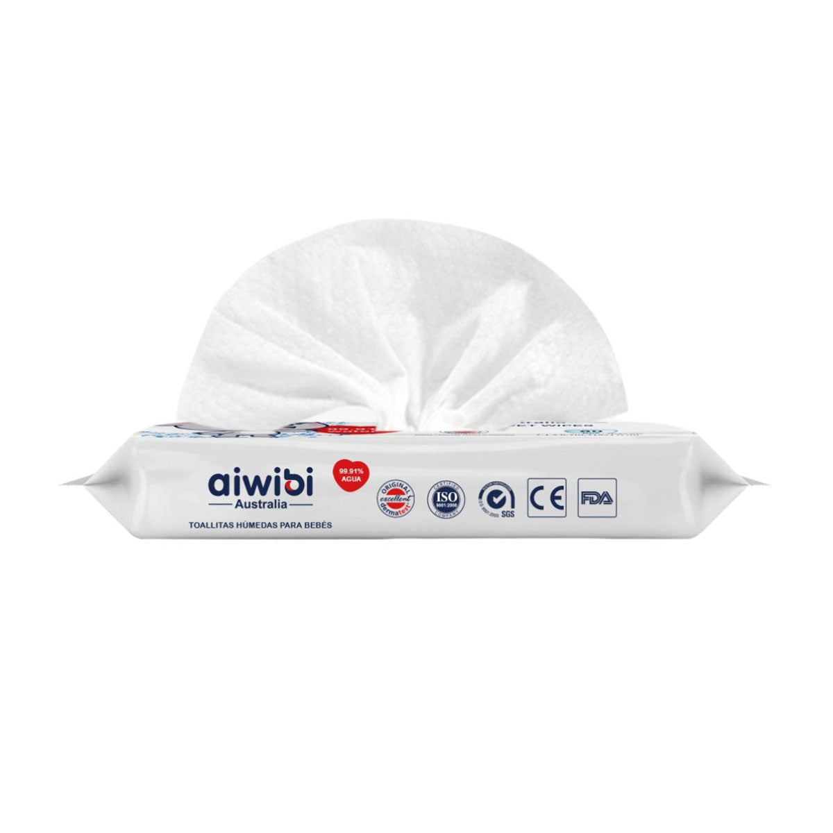 Toallitas Húmedas Aiwibi 99.91% Pure Water Premium (80 unidades)