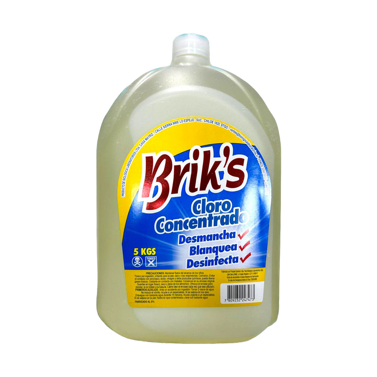 Cloro Concentrado Brik's 5 lts