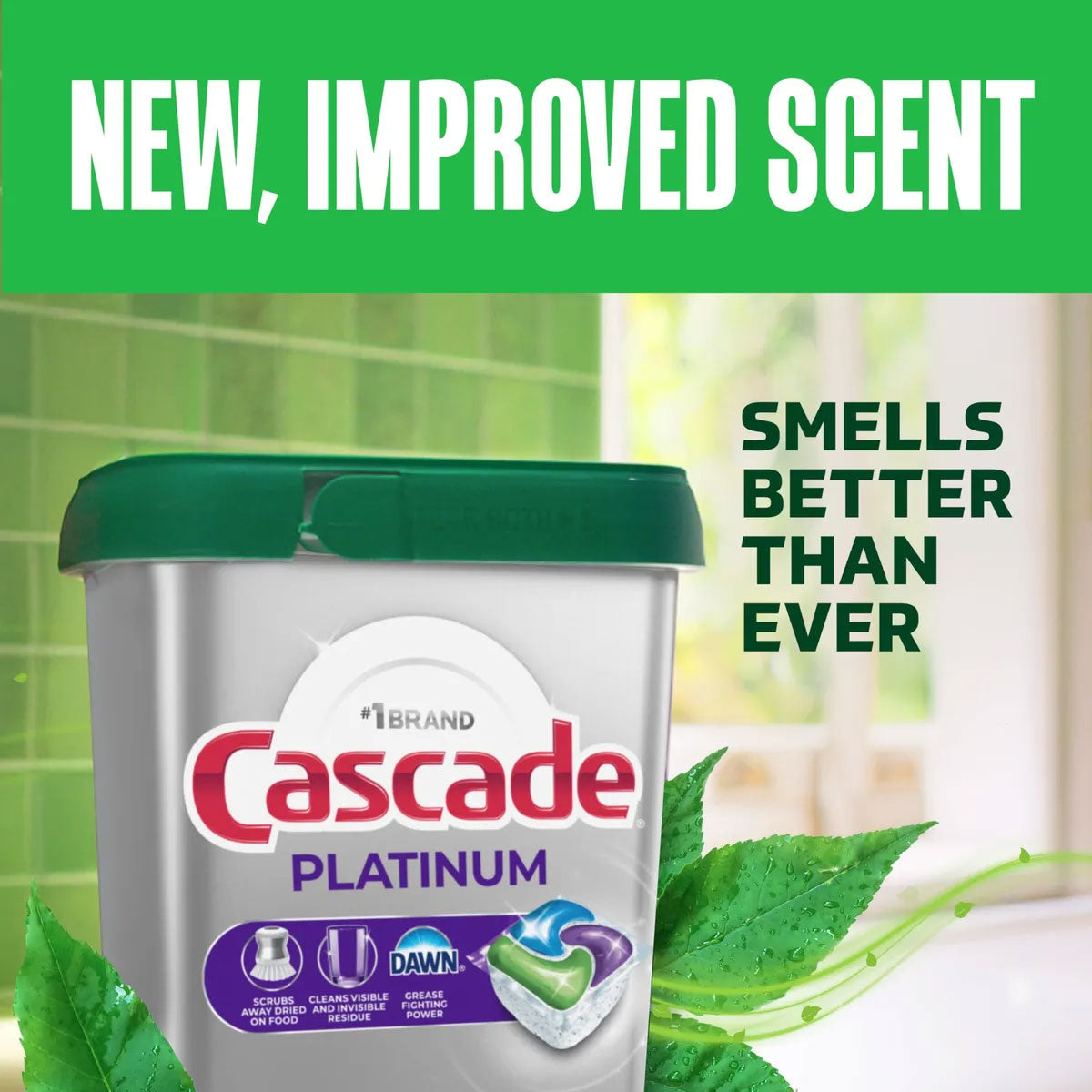Detergente lavavajillas Cascade Platinum Fresh Scent (34 cápsulas ActionPacs)